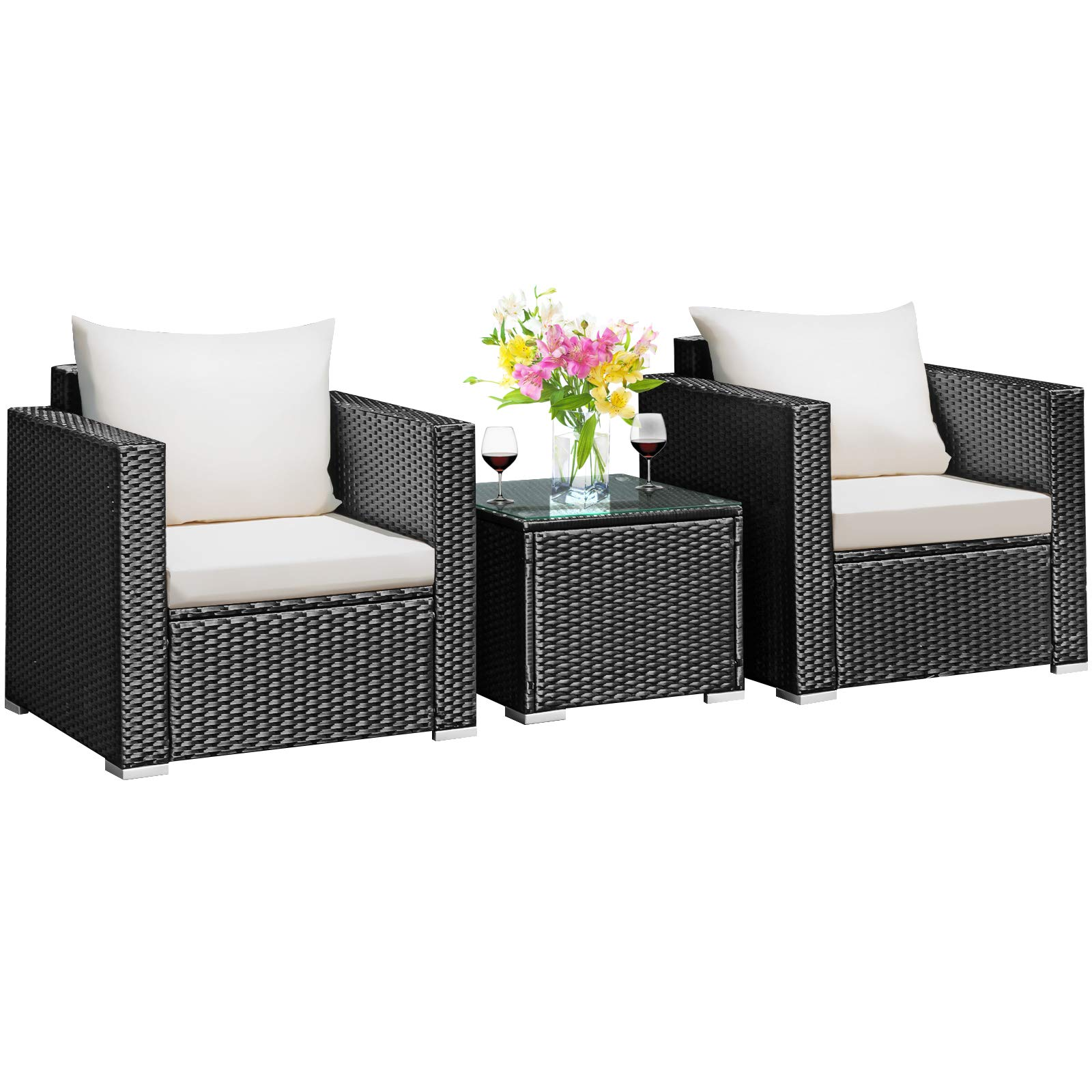 Tangkula 3 Pieces Patio Furniture Set